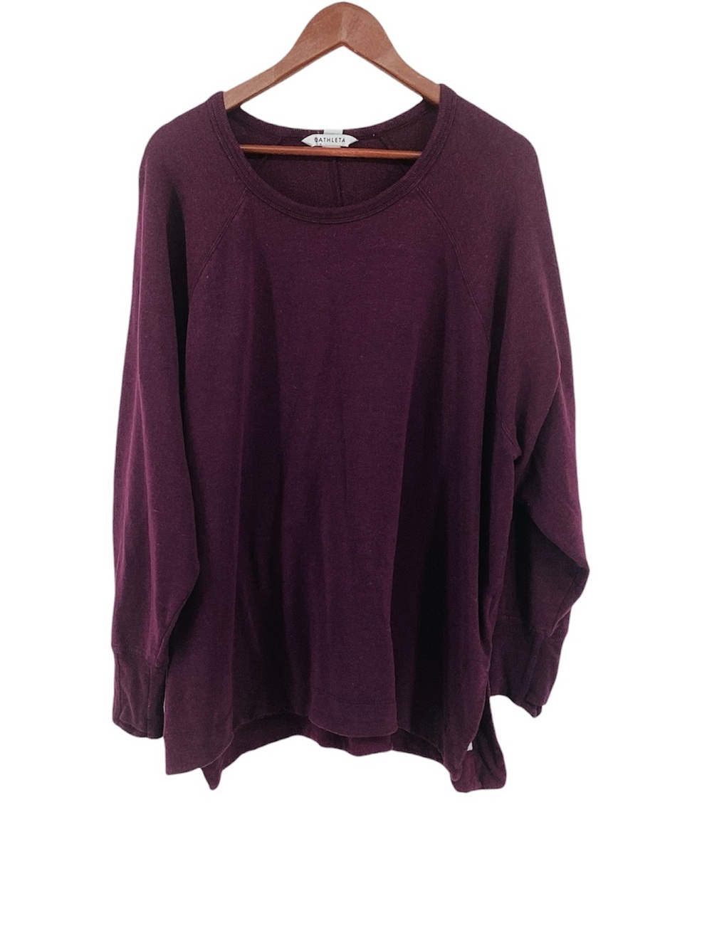 💚 Athleta Deep Plum Crewneck Pullover Sweatshirt, Size 3XL